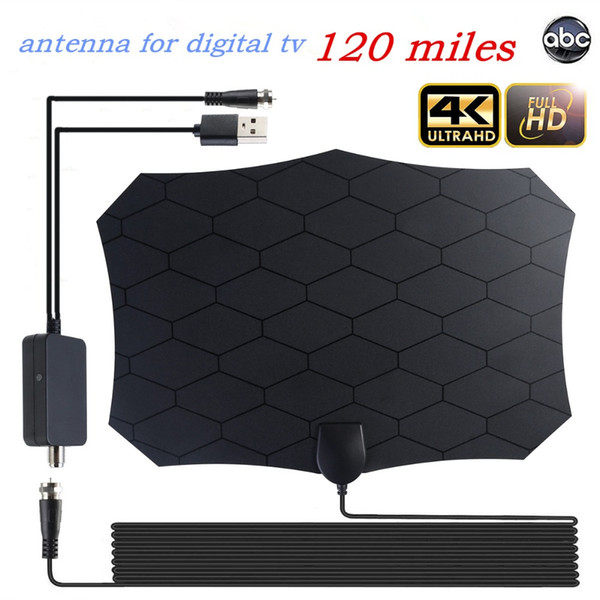 AH-LINK Indoor 120 Miles High Gain 4K HDTV Antenna For Digital TV Amplifier Antennas DVB-T/DVB-T2 Freeview Clear HD TV Aerial