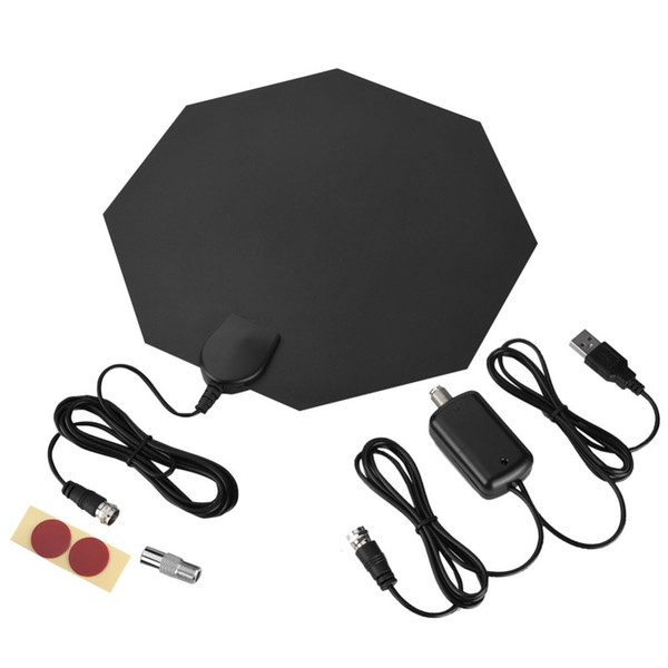 Ultra-thin Octagon HDTV Fox Antenna Digital Indoor 1080P 4K TV Antenna 60 Miles Range EU Plug