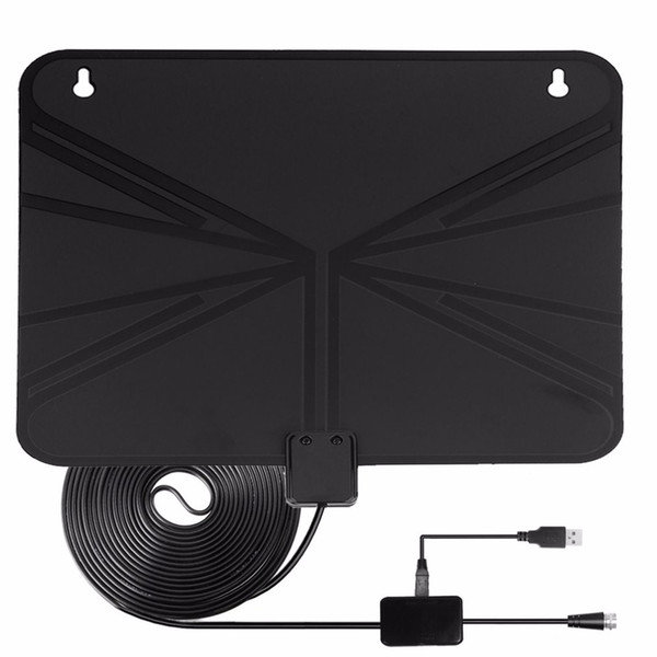 Freeshipping Amplified HDTV Antenna 50 Miles Range Digital Indoor US Plug TV Antenna Signal Amplifier Booster w/ 10ft Long Range Cable