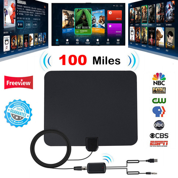 100 Miles Indoor HDTV Digital TV Radius Antena TV Fox Surf Antenna DVB-T DVB-T2 with Signal Amplifier Booster