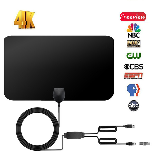 Indoor Digital Antenna HDTV with Signal Amplifier 25dBi Aerial Flat Design Mini Hot Selling TV Receiver New style Skywire 4K Antenna