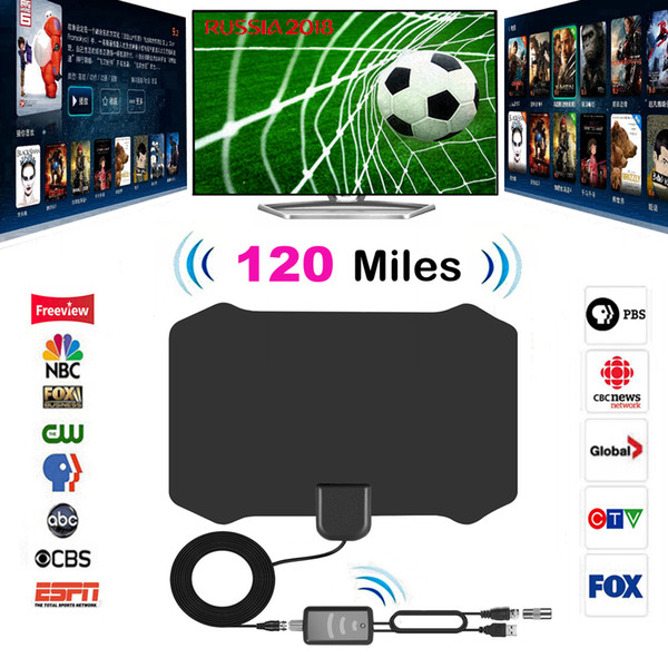 120 Miles Digital HDTV Indoor TV Antenna with Amplifier Signal TV Radius Surf Fox Antena Aerial