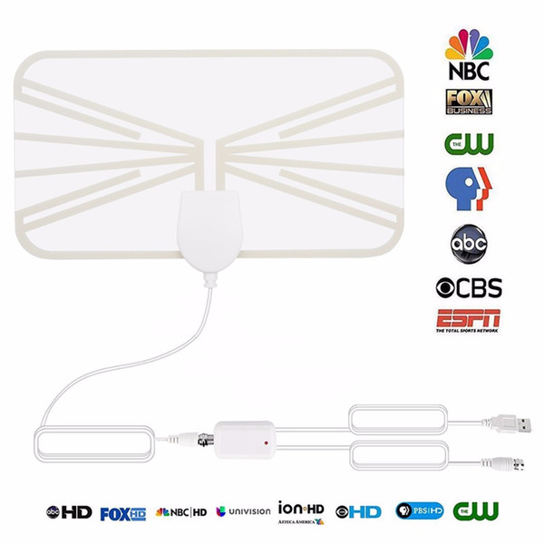 Indoor Digital TV Antenna 4K 1080P TV Antenna HDTV Signal Receiver Amplifier Mini DVB-T2 Aerial Transparent color