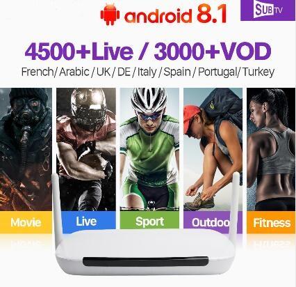 1 Year Q9 IPTV Arabic France Rk3229 Quad-Core Android 8.1 Tv Box Receiver Android 4k SUBTV Full HD Live Portugal IPTV Subscription IPTV