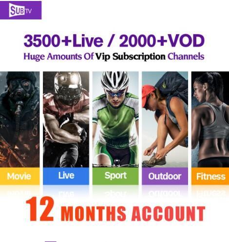 1 Year Subtv 3500+ Support Full European like IT/UK/DE Canada Brazil Packages VOD EPG APK M3U Mag Supported