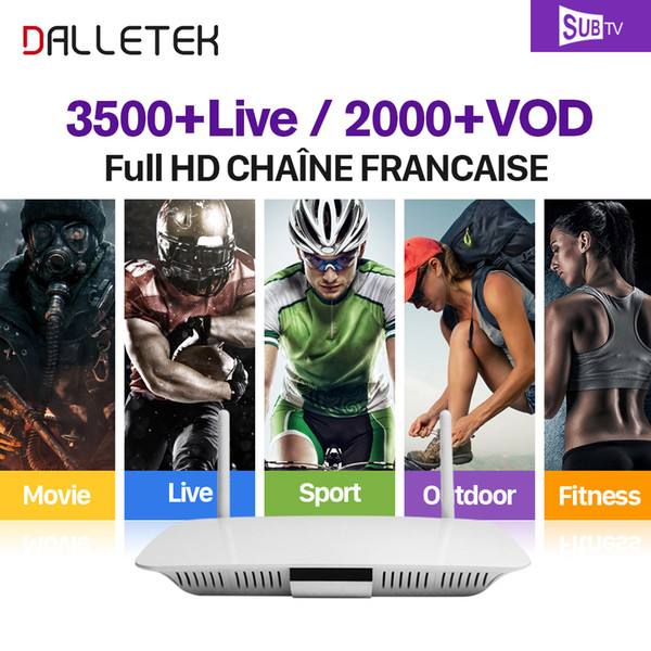 SUBTV IPTV 1 Year Code Subscription 3500 Europe Arabic Channels Arabic French IPTV Box Dalletektv Smart Android 6.0 TV Box