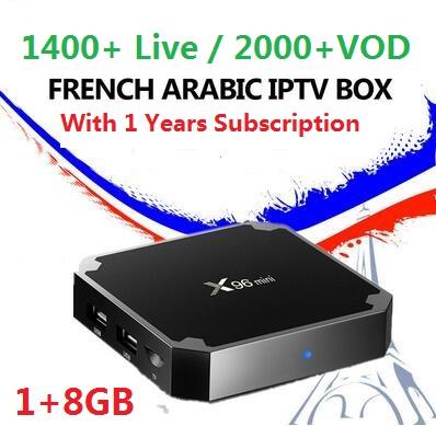 X96 Mini IPTV France Arabic Box Android 7.1 Amlogic S905W Quad Core with NOKETV 1 year Subscription France Arabic IPTV