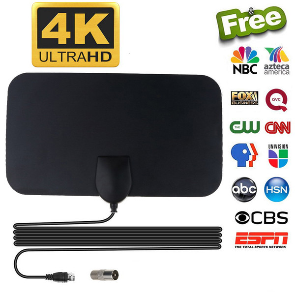 4K 25DB High Gain HD TV DTV Box Digital TV Antenna EU Plug Active Indoor Aerial HD Flat Design