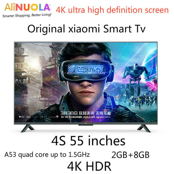 Original xiaomi Smart Tv 4S 55 inches A53 Quad Core 1.5GHz 750MHz   2GB+8GB voice remote control 3840*2160 4K HDR mass source Dolby sound