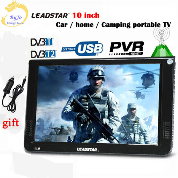 LEADSTAR D10 10 inch Portable TV digital player DVB-T/T2/ISDB/Analog all in one MINI TV Support USB/TF&TV programs Car charger gift