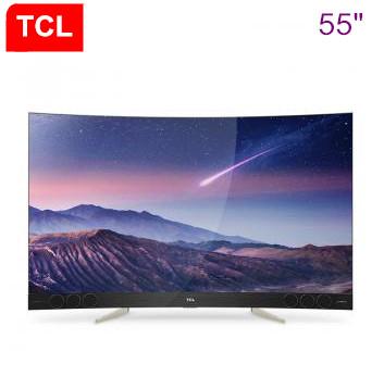 TCL 55-inch thin quantum dot 157% ultra color gamut smart curved TV HDR +4K ultra hd TV free shipping