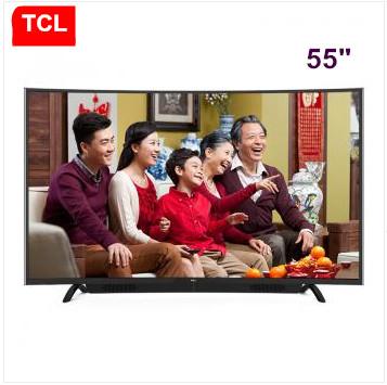 TCL 55 inch Dual waterfall Speaker System +Curved TV Full HD LED LCD TV Built WIFI Android smart TV resolution 1920 * 1080