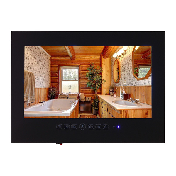 22 inch Black Waterproof Bathroom LED TV Monitor Built In Wall Frameless LCD Advertising Flat Screen TV