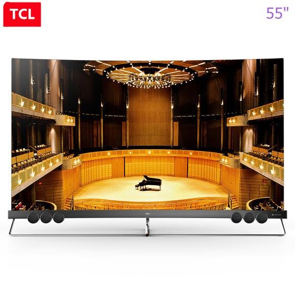 TCL 55-inch proto-quantum dot curved screen full ecological HDR intelligent ultra hd 4K curved TV free shipping!