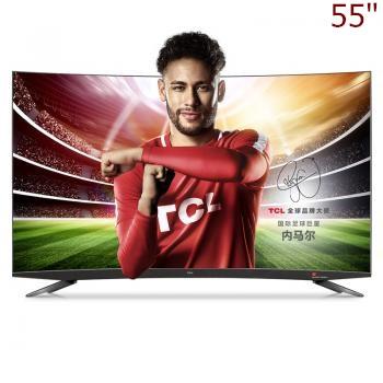 TCL 55inch 34 nuclear primary color quantum dot artificial intelligence HDR ultra-thin 4K curved TV (deep ash) free shipping.