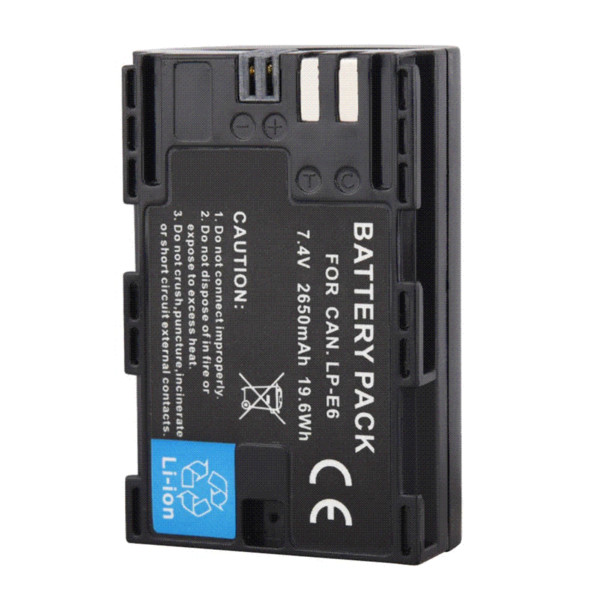 New LP-E6 2650mAh 7.2V Digital Replacement Camera Battery For Canon EOS 5D Mark II 2 III 3 6D 7D 60D 60Da 70D