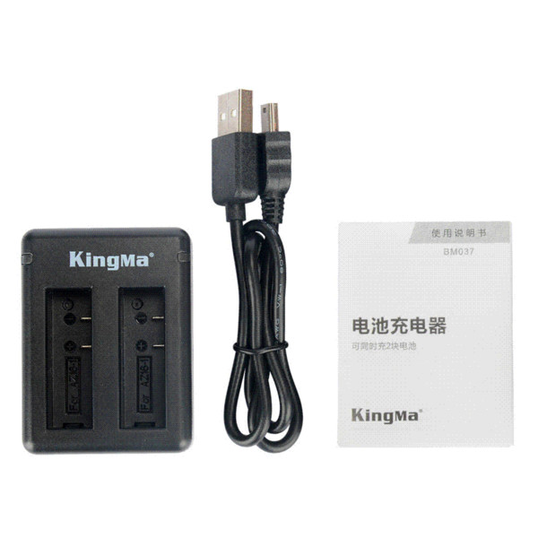 KingMa for Xiaomi YI 2 II 4K 1400mAh Rechargeable Battery (2-Pack) and Dual USB Charger for Xiaomi YI 4K Action Camera II 2