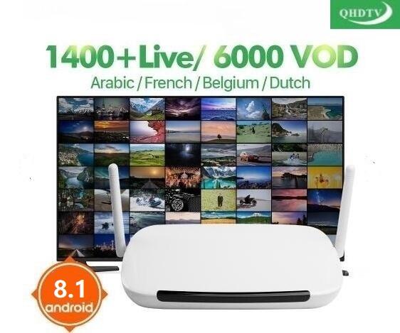 leadcool Q9 android 8.1 TV Box with Smart IPTV Arabic French 1 Year QHDTV Subscription Germany Spain Arabic Sweden Portugal IPTV Box