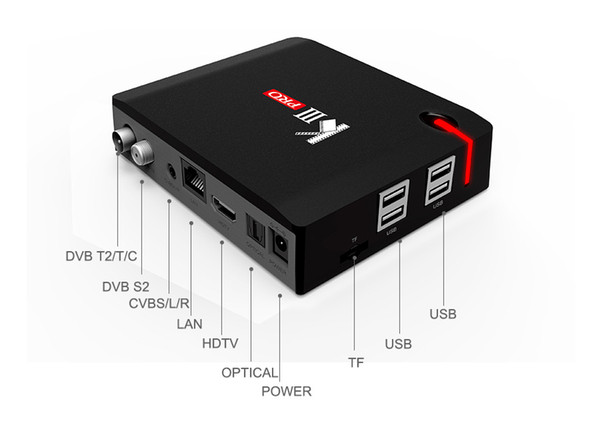 KIII PRO TVBOX S912 3G 16G Android 7.1 4K HD Network Set Top Box DVB TV DDR3 DVB S2 DHL