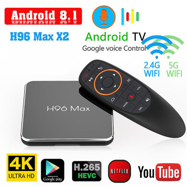 H96 Max X2 S905X2 Android 8.1 TV Box 4GB+32GB 4K IPTV Set top Box Dual USB Wifi Bluetooth