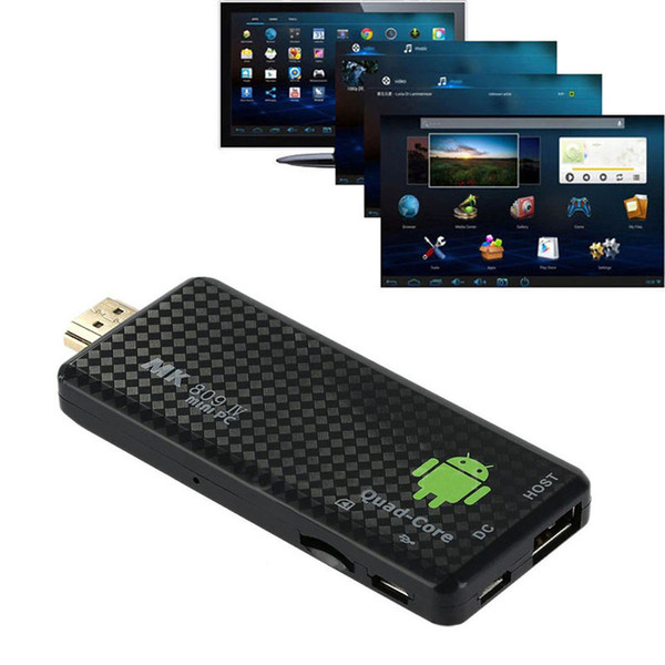 Freeshipping 1GB DDR3 8G EMMC MK809IV Android 4.4 Smart TV Dongle Box Stick Mini PC 1080P 3D Quad Core for online/App