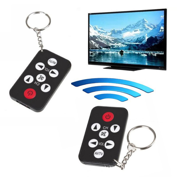 Black Mini Universal Infrared IR TV Remote Control Controller 7 Keys Button Keychain Key Ring Wireless Smart Remote Controller