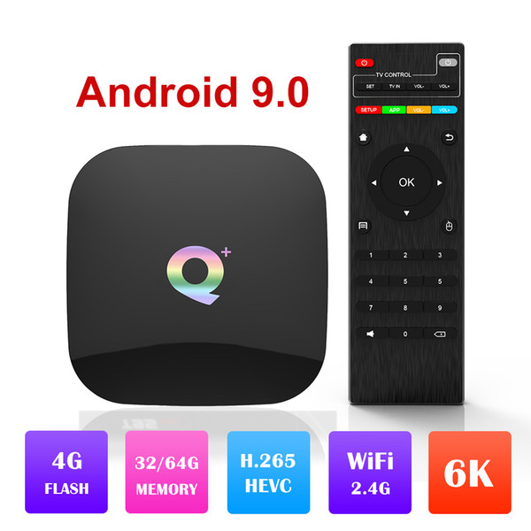 Q+Plus Android 9.0 TV Box Smart Set top box Allwinner H6 Quad Core 4GB 32GB 64GB 6K USB3.0 H.265 2.4GHz Wifi PK X96 MAX T95Q