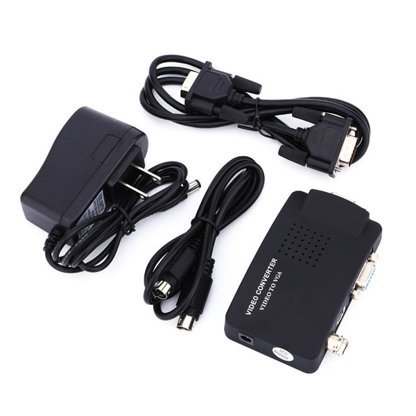 US/EU Plug TV BNC Composite S-video AV VGA In to PC VGA LCD Out Converter Adapter Box Medical Video