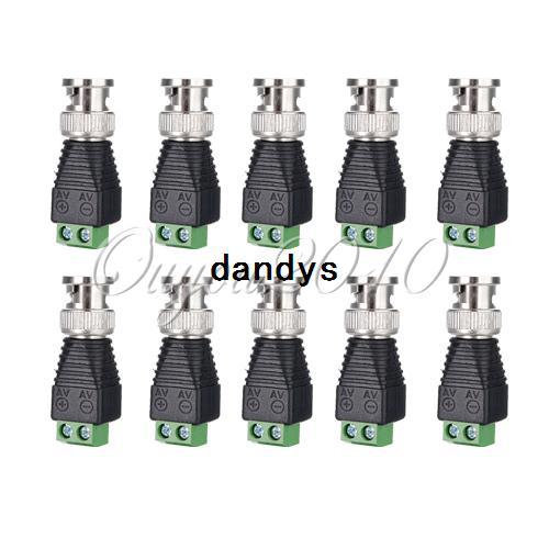 10pcs/lot CAT5 To Coax Coaxial Camera CCTV TV Video BNC Balun Cable Connector adapter Free Shipping Wholesale,dandys