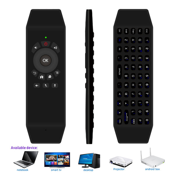 2.4G Air Mouse Wireless Rechargeable Computer Keyboard IR Learning with Microphone for Google Android TV Box, Smart TV, PC, HTPC, Windows