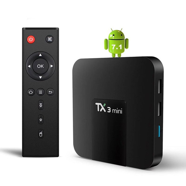 TX3 Mini 2/16gb Stb Support U DISK and USB HDD Mali-450 Penta-core Android Tv box 7.1 OS Streamer Player