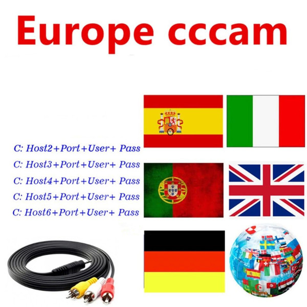 CCcam 6 Clines Account of 1 year for Spain UK Germany Italy France Netherlands etc Support Satellite Receiver Decoder tv box Free Trail