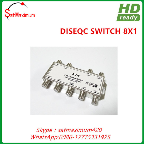 Free Shipping cheap high quality 8 x 1 Way DiSEqC Satellite Switch 8 LNBs into 1 Receiver