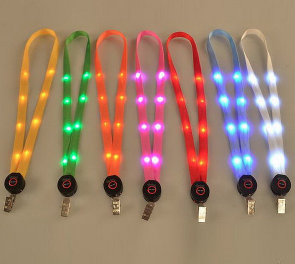 Led Flashing Lanyard ID Card Pendant Hanging Cellphone Straps For Party, Shows and Outdoor Activities Necklace Hanging Chain String