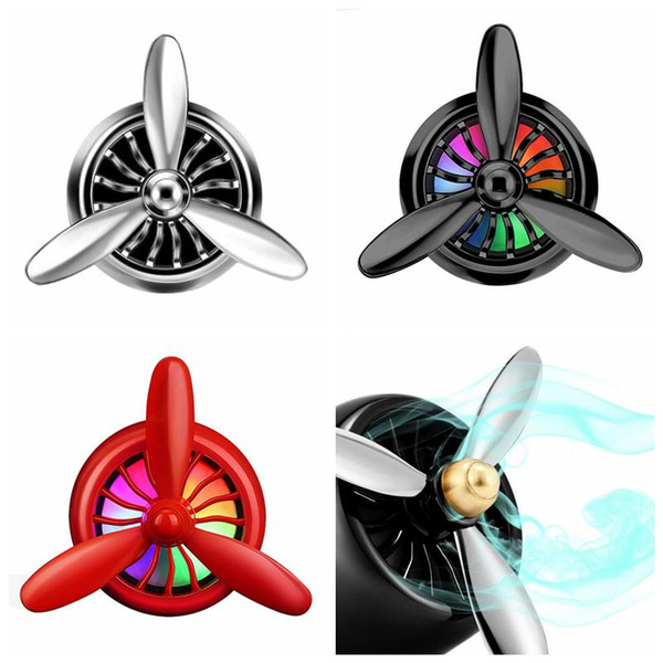 Air Fresher Outlet Propeller Vent Clip Car Styling Perfume Car Purifier with Colorful Lights Car Accessories Air Conditioner MINI fan