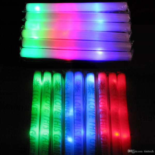 LED Colorful rods led foam stick flashing foam stick, light cheering glow foam stick concert Light sticks Electronics 2019 New