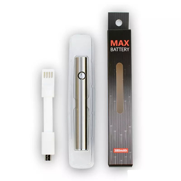 Amigo Max Preheat Battery 380mAh Variable Voltage Bottom Charge 510 Thread Vape Pen Battery Vaporizer Pen Battery Accessories