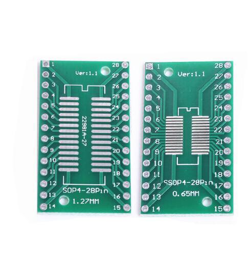 Free shipping! 20pcs/lot SOP28 SSOP28 to DIP28 Pinboard DIP To SMD Adapter 0.65mm/1.27mm to 2.54mm DIP PCB Board Converter Module