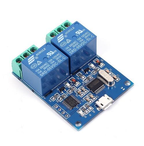 1pc LCUS-2 5V USB Relay Module CH340 USB Intelligent Control Switch 10A 250VAC 30VDC Over-Currentelay /Diode Freewheelin Protection