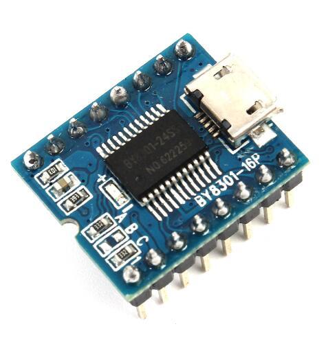 Free shipping! 1pc/lot MP3 Player Module Mini MP3 Player Audio Voice Module Board BY8301-16P 32Mbit 4Mbyte Support USB Download