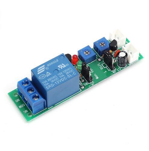 1pc DC 12V 0-100s Adjustable Limitless Cycle Delay Relay Module ON and OFF Delay Time Adjustable Relay Module Board 10A 70x20x18mm