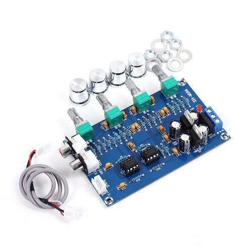 Free shipping! 1pc/lot XH-M164 NE5532 Tone Amplifier Board Preamplifier AC 12V-15V Power Supply Dual Channel Audio 4 Way Adjustment