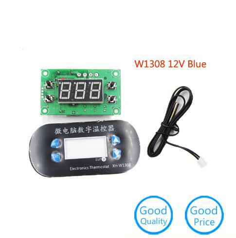 1pc XH-W1308 W1308 DC12V Digital Thermostat Temperature Alarm Controller Sensor Meter Blue LED High Quality New Original