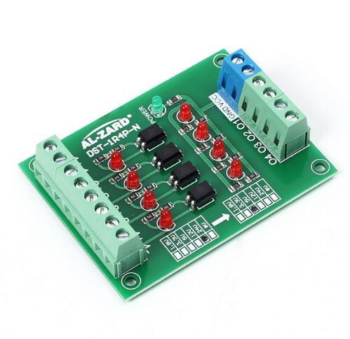 Free shipping! 1pc/lot 24V to 5V 4 Channel Optocoupler Isolation Board Isolated Module PLC Signal Level Voltage Converter Board