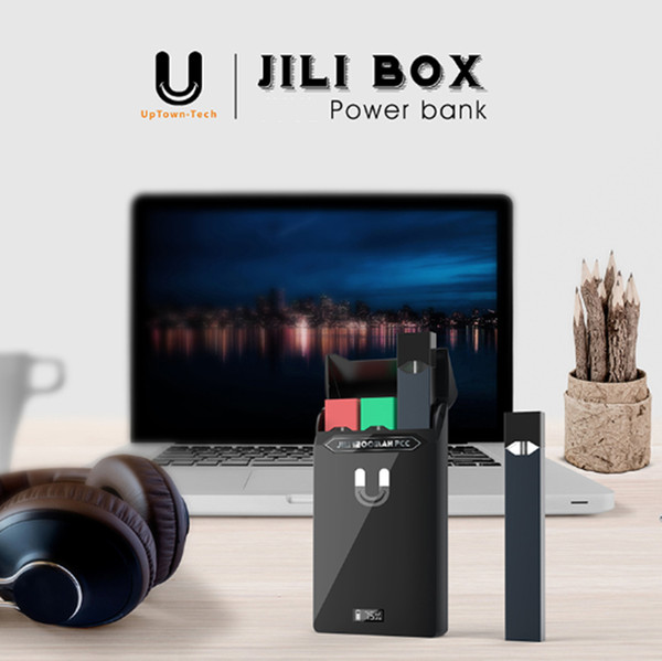 2018 Original Uptown tech 1200mah JILI Box Portable Power Bank and Pod Holder for JUUL charger,