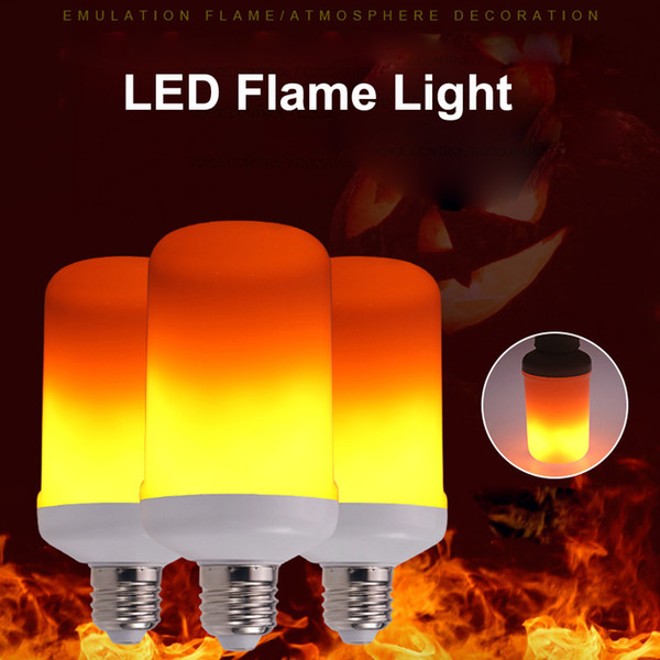 E27 LED Flame Light Creative 3 modes+Gravity Sensor Flame Lights Effect Fire Light Bulb Flickering Emulation Decor Lamp