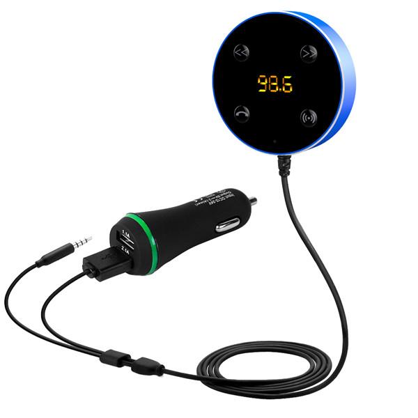 2 in 1 FM transmitter and receiver bluetooth car kit support siri 3.5mm Aux Audio Music Receiver Player Hands free Speaker