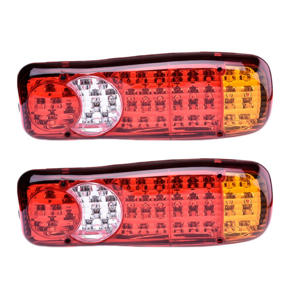 2pcs 12V/24V Truck Trailer Rear Light Waterproof 46 LED Lamps Camper Indicator Reverse Van Car Trailer Lorry Taillight