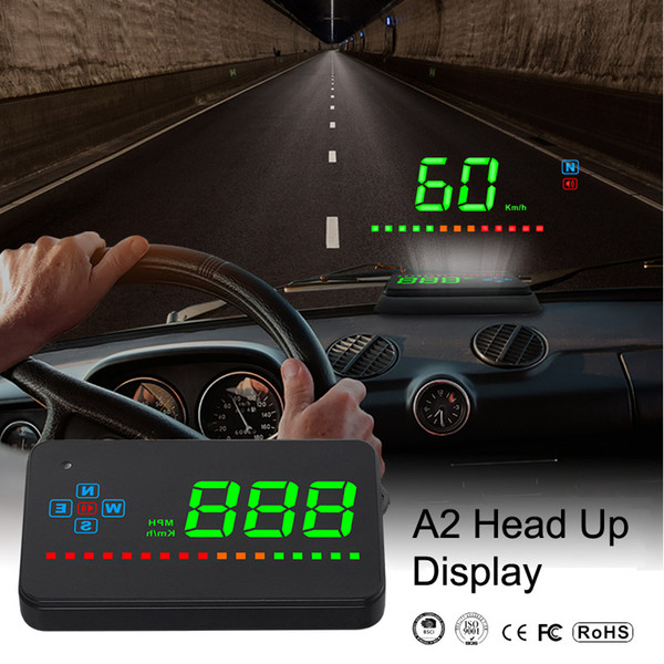 A2 Head Up Digital Display GPS Driving Direction Display 3.5 Inch Auto HUD Windshield Projector Electronics Smart Engine For All Cars