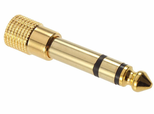 2017 Gold Plated Headphone Stereo Audio Jack Adapter Plug 1/8 3.5mm Female to 1/4 6.5mm Male Jack Adaptor Plug Golden Wholesale